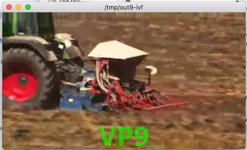 vp9 tractor video being played by ffplay by stitching together the raw yuv420p picture data